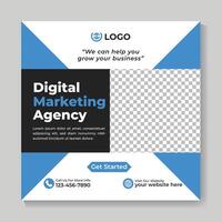 Creative digital marketing agency social media post design modern business square web banner template vector