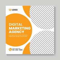 plantilla de diseño de publicación de redes sociales de agencia de marketing digital corporativa vector