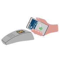 NFC wireless payment technology in a smartphone. wallet in your phone, contactless payment, fast payment, smart banking. New financial technologies vector