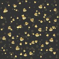 Stylish graphic seamless pattern with gold hearts. Background, wrapping paper vector