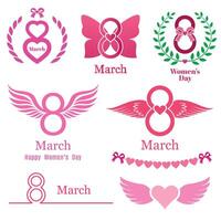 A collection of illustrations for the eighth of March. vector