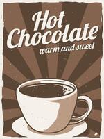Hot chocolate vintage poster design vector
