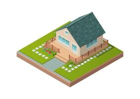 Isometric design of private house vector