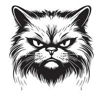 Angry cat sketch hand drawn sketch Vector Halloween