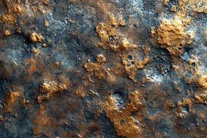 AI generated The texture of an aged copper plate. Worn metal background photo