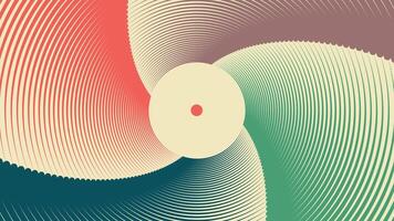 Abstract spiral spinning vortex minimalist retro color background. vector