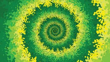 Abstract spiral green color shading minimalist vortex style background. vector