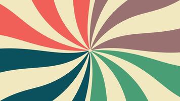 Abstract spiral spinning vortex minimalist retro color background. vector