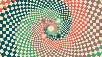 Abstract spiral spinning vortex minimalist retro color background. vector