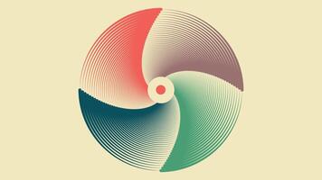 Abstract spiral spinning vortex minimalist retro color background. vector