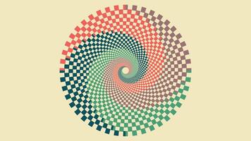 Abstract spiral spinning vortex minimalist retro color background. vector