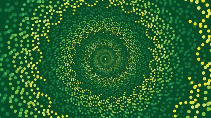 Abstract spiral green color shading minimalist vortex style background.