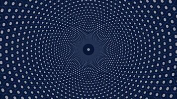 Abstract spiral dotted vortex style creative dark blue background. vector
