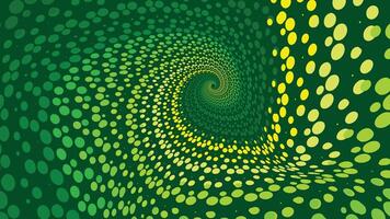 Abstract spiral green color shading minimalist vortex style background. vector