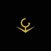 Luxury GV Shaped into Anchor Logo vector