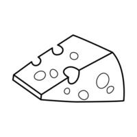 Piece of cheese simple linear vector illustration