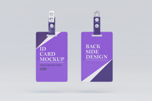 3d Smart id card front and back view mockup template psd