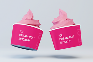 zwei schwebend Eis Sahne Tasse Attrappe, Lehrmodell, Simulation psd