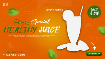 naranja jugo web bandera diseño psd