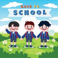 back to school background with students vector