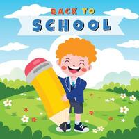 back to school background with students vector