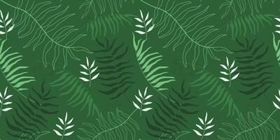 Seamless pattern with abstract fern leaves. Floral print for background, textile with natural leaves. Vector graphics.