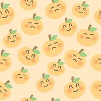 cute orange pattern with expressions. can be used for background. fits a children's theme, or a playground vector