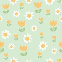 cute pattern of sunflowers in summer. Can be used as a background. Matches the summer theme vector