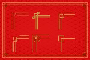 Chinese Oriental Border Ornament East asian decorative art vector