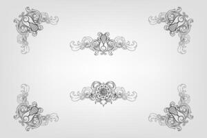 Text separator Baroque decoratice divider book typography ornament design elements vintage dividing shapes Border illustration vector