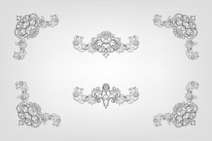 Text separator Baroque decoratice divider book typography ornament design elements vintage dividing shapes Border illustration vector