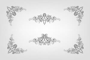 Text separator Baroque decoratice divider book typography ornament design elements vintage dividing shapes Border illustration vector