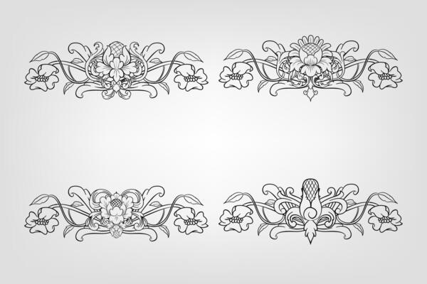 Text separator Baroque decoratice divider book typography ornament design elements vintage dividing shapes Border illustration