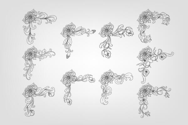 Text separator Baroque decoratice divider book typography ornament design elements vintage dividing shapes Border illustration