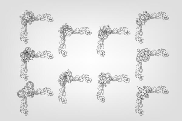 Text separator Baroque decoratice divider book typography ornament design elements vintage dividing shapes Border illustration