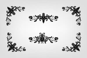 Text separator Baroque decoratice divider book typography ornament design elements vintage dividing shapes Border illustration vector