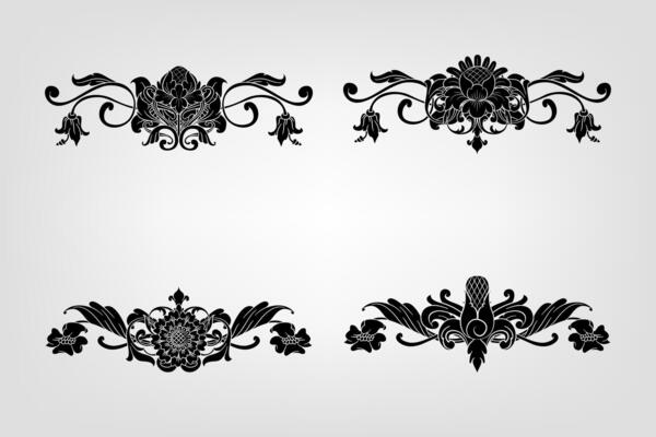Text separator Baroque decoratice divider book typography ornament design elements vintage dividing shapes Border illustration