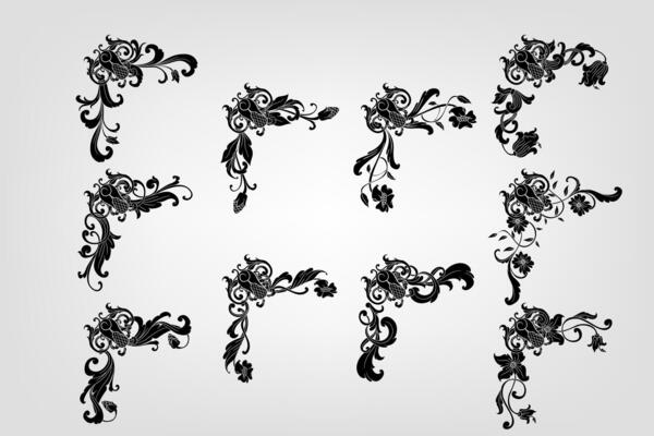 Text separator Baroque decoratice divider book typography ornament design elements vintage dividing shapes Border illustration