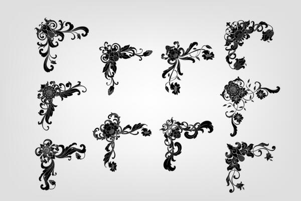 Text separator Baroque decoratice divider book typography ornament design elements vintage dividing shapes Border illustration