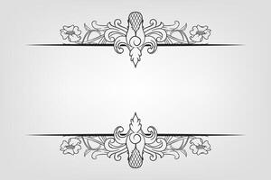 Text separator Baroque decoratice divider book typography ornament design elements vintage dividing shapes Border illustration vector