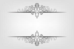 Text separator Baroque decoratice divider book typography ornament design elements vintage dividing shapes Border illustration vector