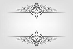 Text separator Baroque decoratice divider book typography ornament design elements vintage dividing shapes Border illustration vector