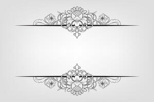 Text separator Baroque decoratice divider book typography ornament design elements vintage dividing shapes Border illustration vector