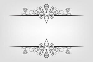 Text separator Baroque decoratice divider book typography ornament design elements vintage dividing shapes Border illustration vector
