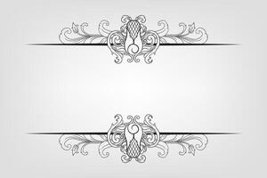Text separator Baroque decoratice divider book typography ornament design elements vintage dividing shapes Border illustration vector