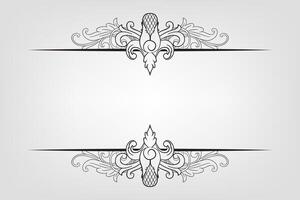 Text separator Baroque decoratice divider book typography ornament design elements vintage dividing shapes Border illustration vector