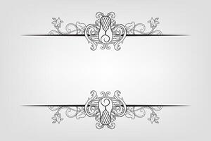 Text separator Baroque decoratice divider book typography ornament design elements vintage dividing shapes Border illustration vector