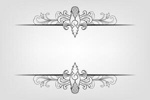 Text separator Baroque decoratice divider book typography ornament design elements vintage dividing shapes Border illustration vector