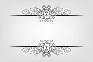 Text separator Baroque decoratice divider book typography ornament design elements vintage dividing shapes Border illustration vector