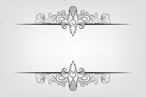 Text separator Baroque decoratice divider book typography ornament design elements vintage dividing shapes Border illustration vector